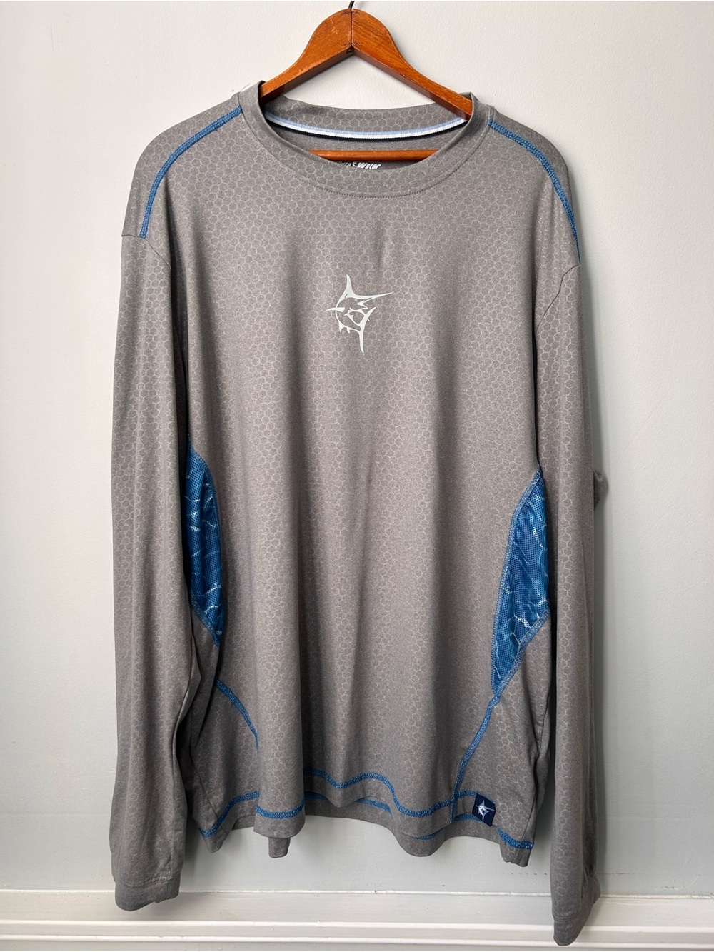 White Water Large Gray TechnoFlex Breathable Long Sleeve Shirt XL Fishing Shirt